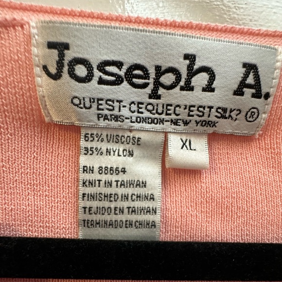 VTG JOSEPH A Pink Button Up Cardigan Abalone Shell Buttons Preppy Chic Girly XL - Picture 4 of 11